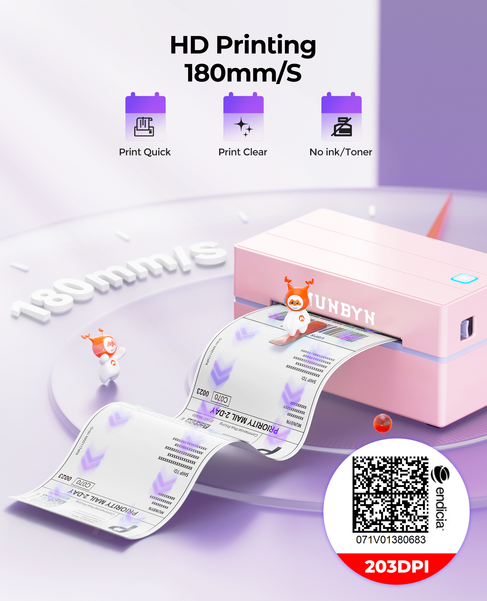 MUNBYN 130B Bluetooth Thermal Label Printer & Morandi Labels TikTok Packaging & Branding Classic Set