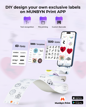 MUNBYN 130B Bluetooth Etikettendrucker Thermodrucker Sets