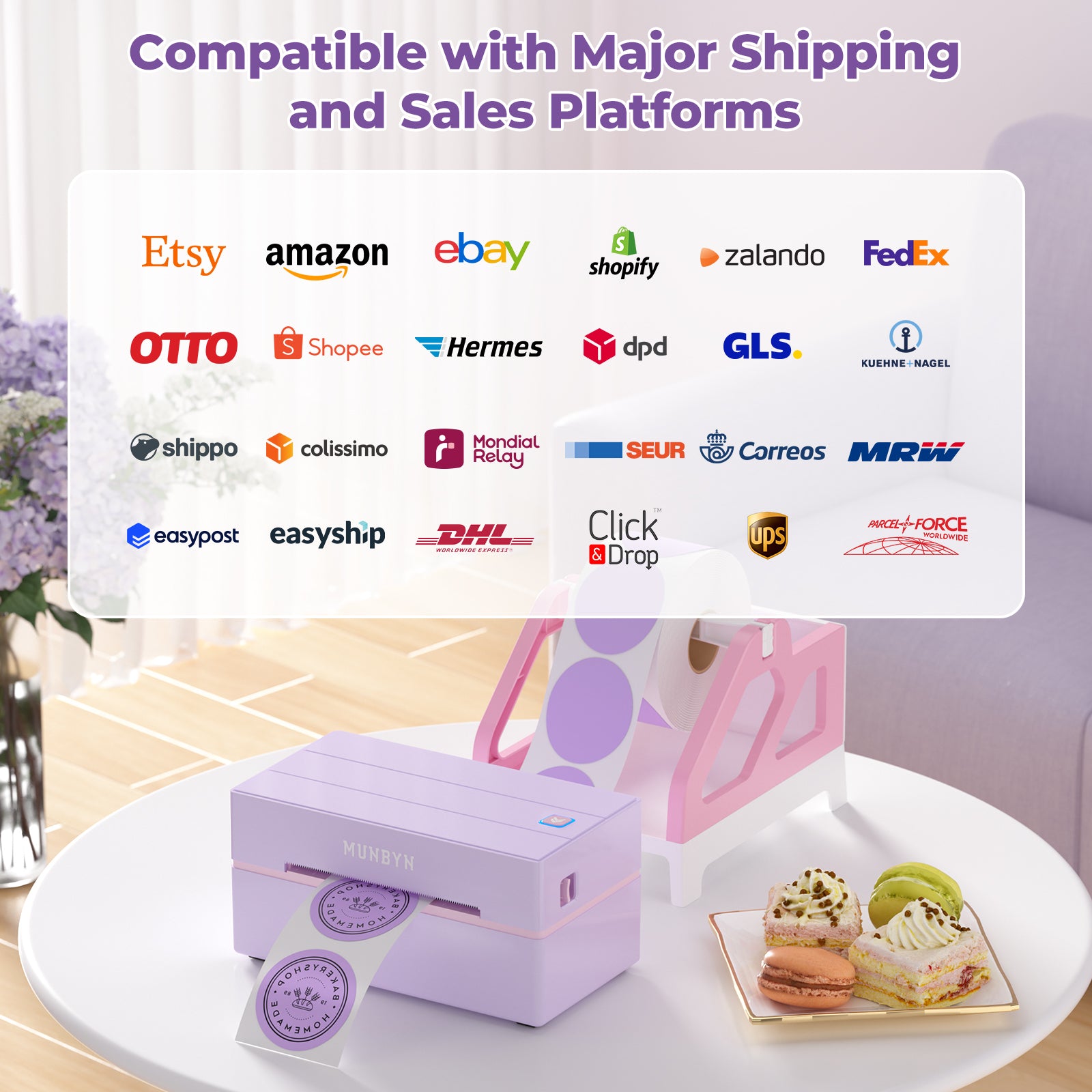 MUNBYN 130B Bluetooth Etikettendrucker Thermodrucker Sets