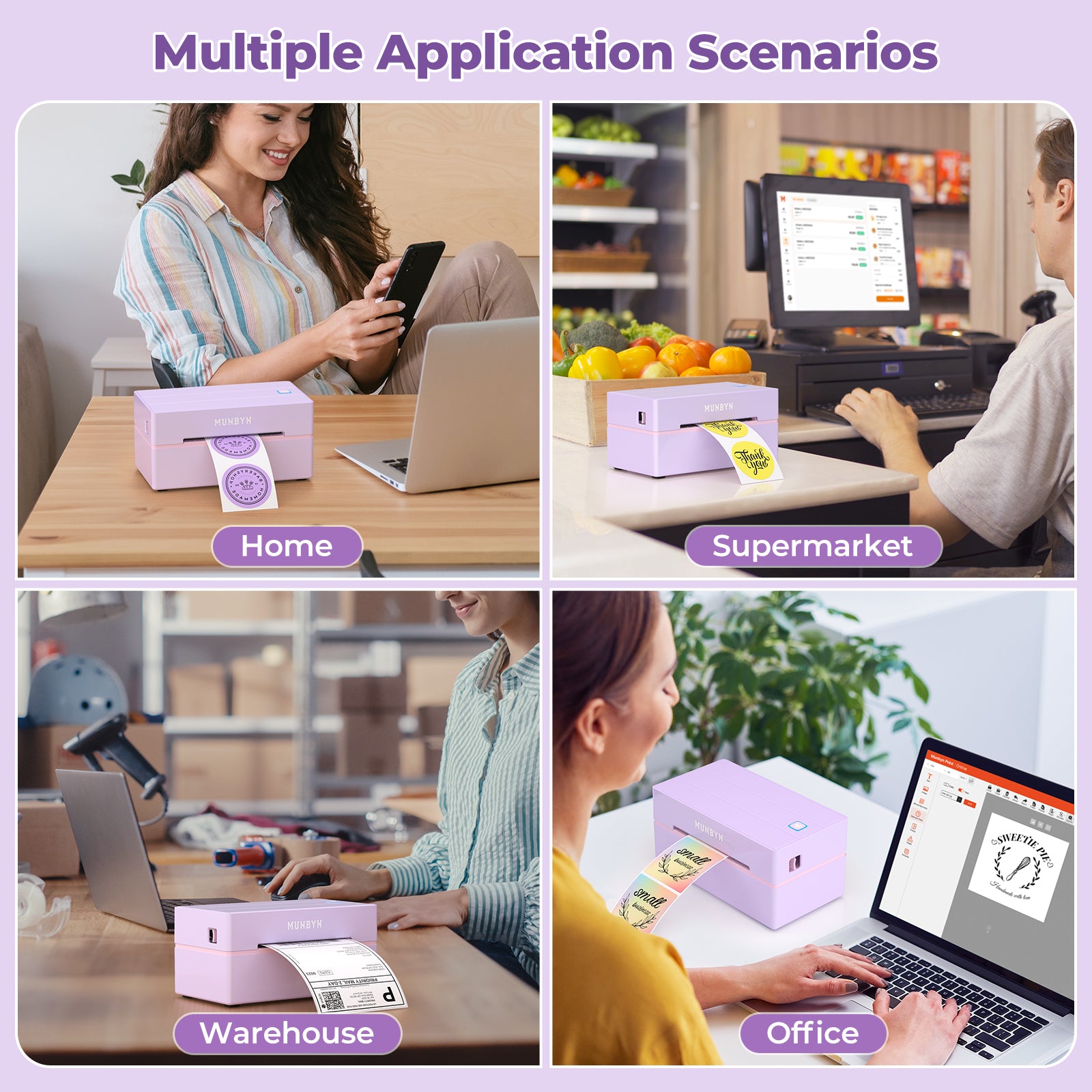 MUNBYN 130B Bluetooth Etikettendrucker Thermodrucker Sets
