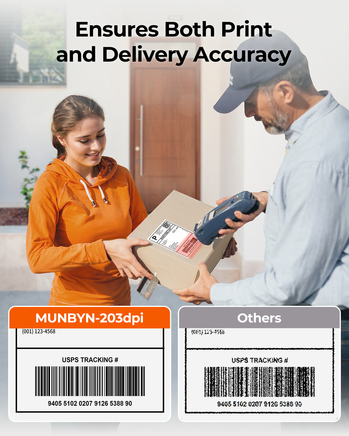 MUNBYN RealWriter 130B Bluetooth Drucker & Rechteck Rosa Etiketten Beauty Verpackung Basis Set