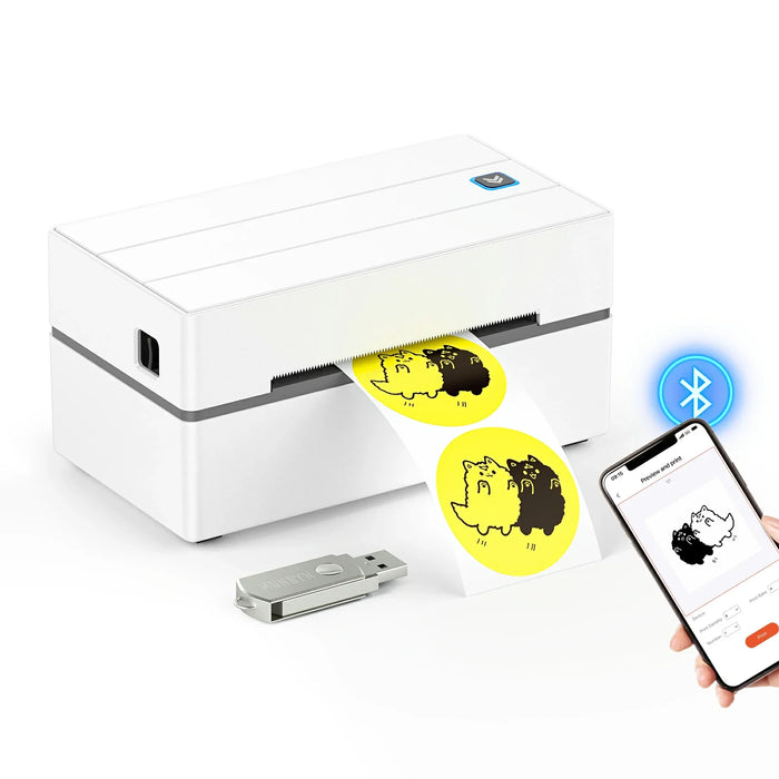 MUNBYN RealWriter 130 Bluetooth Thermo Etikettendrucker Labeldrucker - Starter Kit