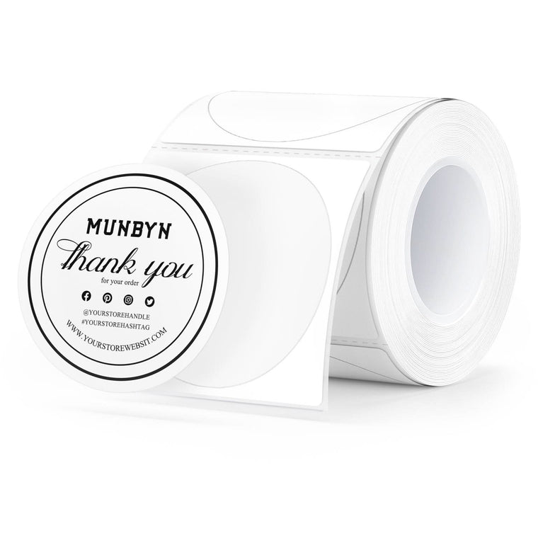 MUNBYN 2" runde Thermoetiketten für Produkt, Logo und Mehrzweck-Aufkleber