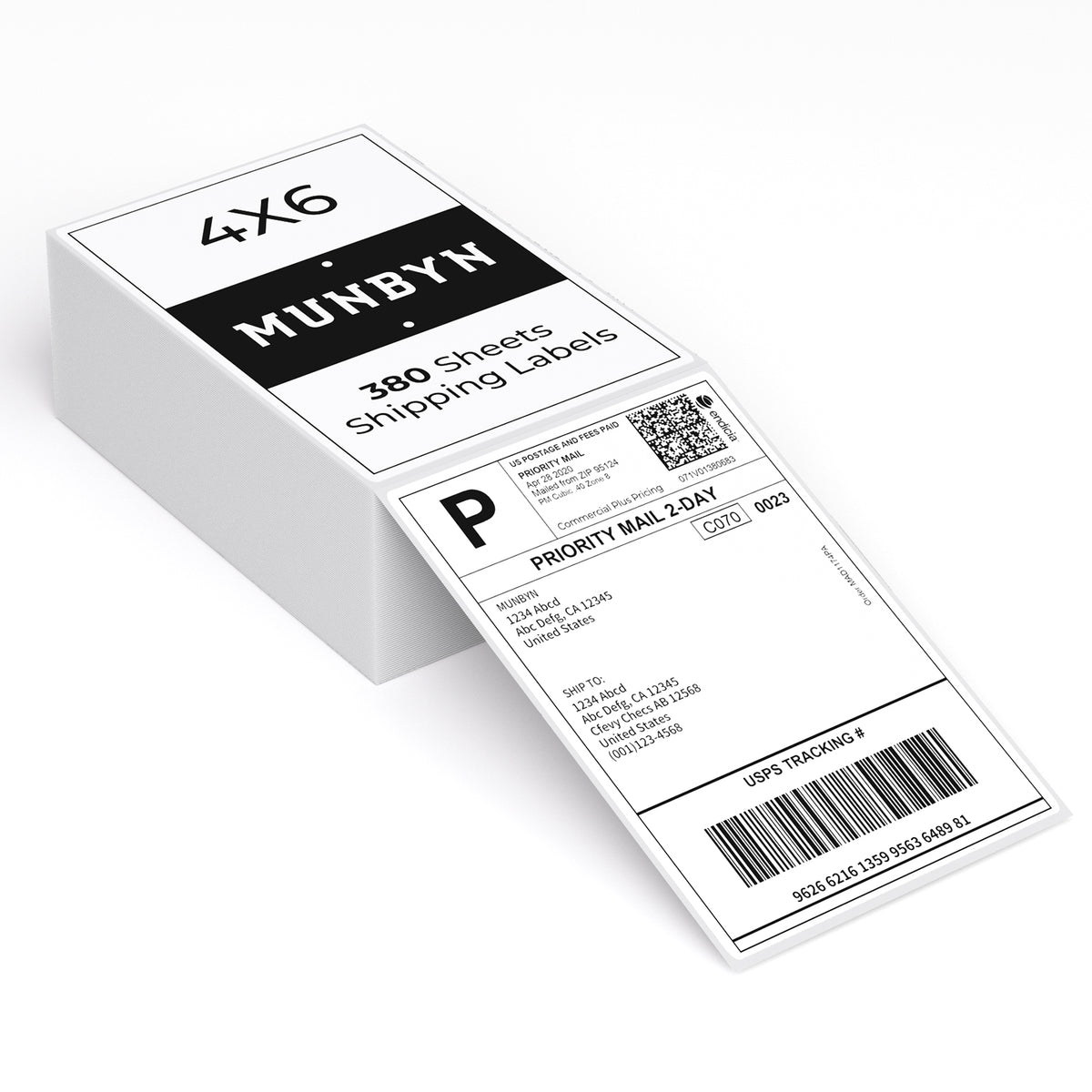 4 x 6 Zoll Versandaufkleber Thermopapier - Weiß (Aufgewertet)