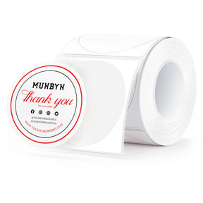 MUNBYN 50mmx50mm Runde Thermo-Etiketten, 2-Farben-Druck, 150/1 Rolle