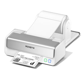 MUNBYN RealWriter 405B Bluetooth-Thermodrucker mit austauschbarem Druckkopf und Etikettenhalter