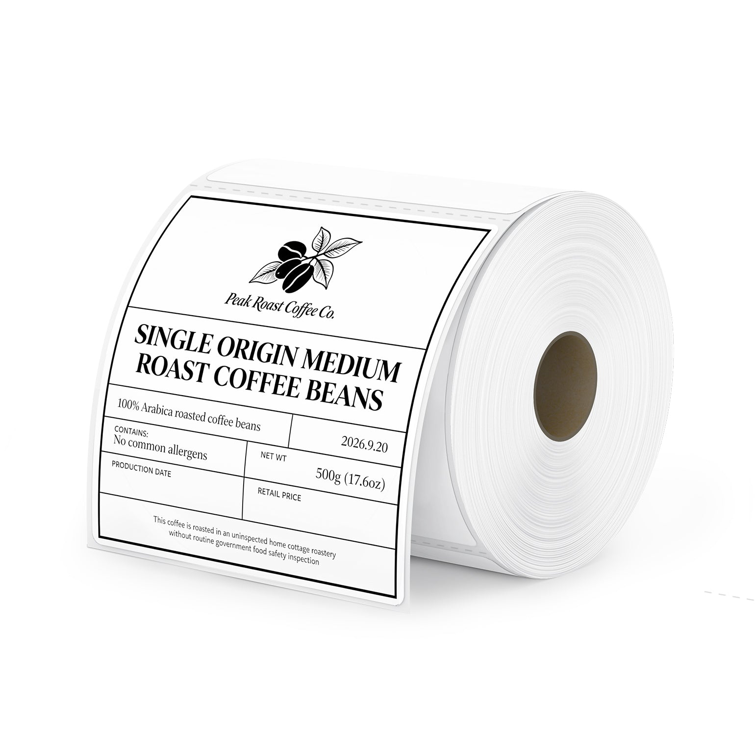 MUNBYN 4" x 4" Universal Thermo-etiketten für kleine Unternehmen und Bäckereien