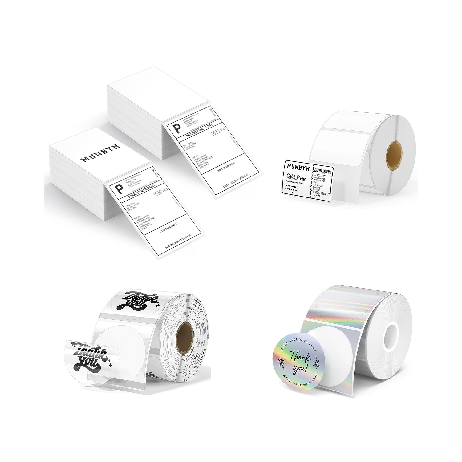 MUNBYN Premium Business Label Kit for Versatile Packaging