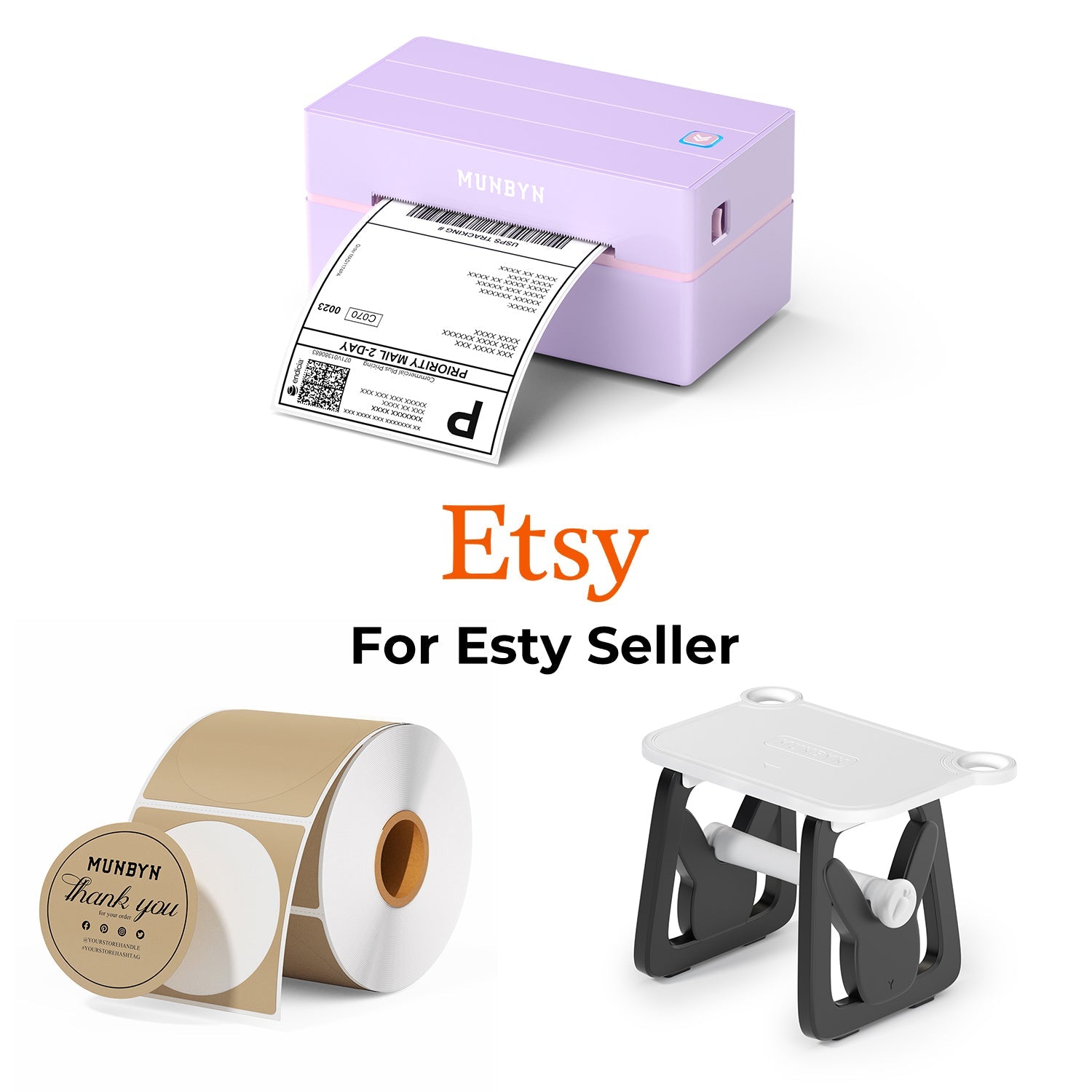 MUNBYN RealWriter 130B thermische labelprinter & ronde labels Etsy productlabeling klassieke set