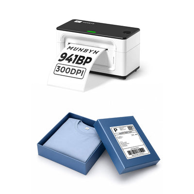MUNBYN RealWriter 941BP 300DPI Bluetooth Drucker & 4x6 Etiketten Kleidung Versand Profi Set