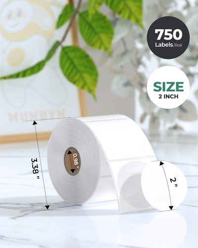 MUNBYN RealWriter 403B Bluetooth Printer & Round Labels Clothing Packaging Starter Set