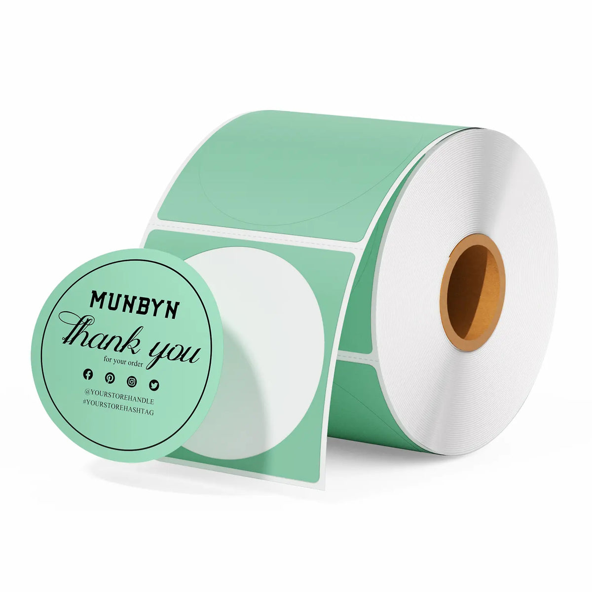MUNBYN 2" runde Thermoaufkleber-Etiketten | 750 Etiketten pro Rolle