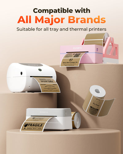 MUNBYN 130B Bluetooth Printer & 4x2 Rectangular Labels Handmade Product Branding Set