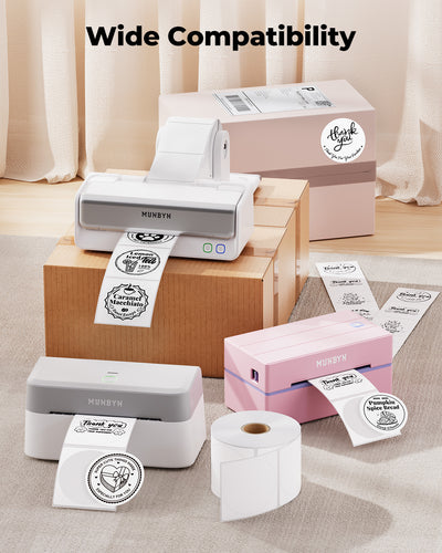 MUNBYN 2,5" Runde Thermoetiketten für kleine Unternehmen & selbstgemachte Leckereien