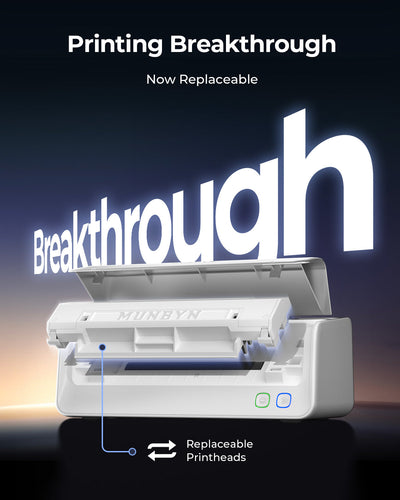 MUNBYN RealWriter 405B Bluetooth Drucker & Rechteck Etiketten Supplement Profi Set