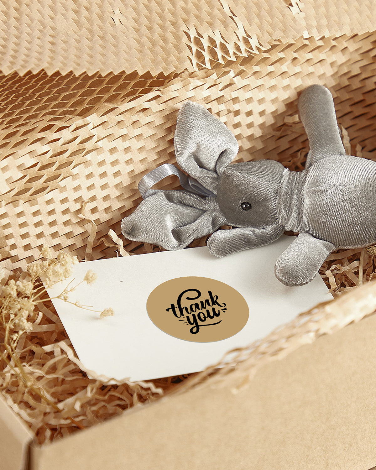 MUNBYN rundes & Quadrat Braune Kraft-Thermoaufkleber