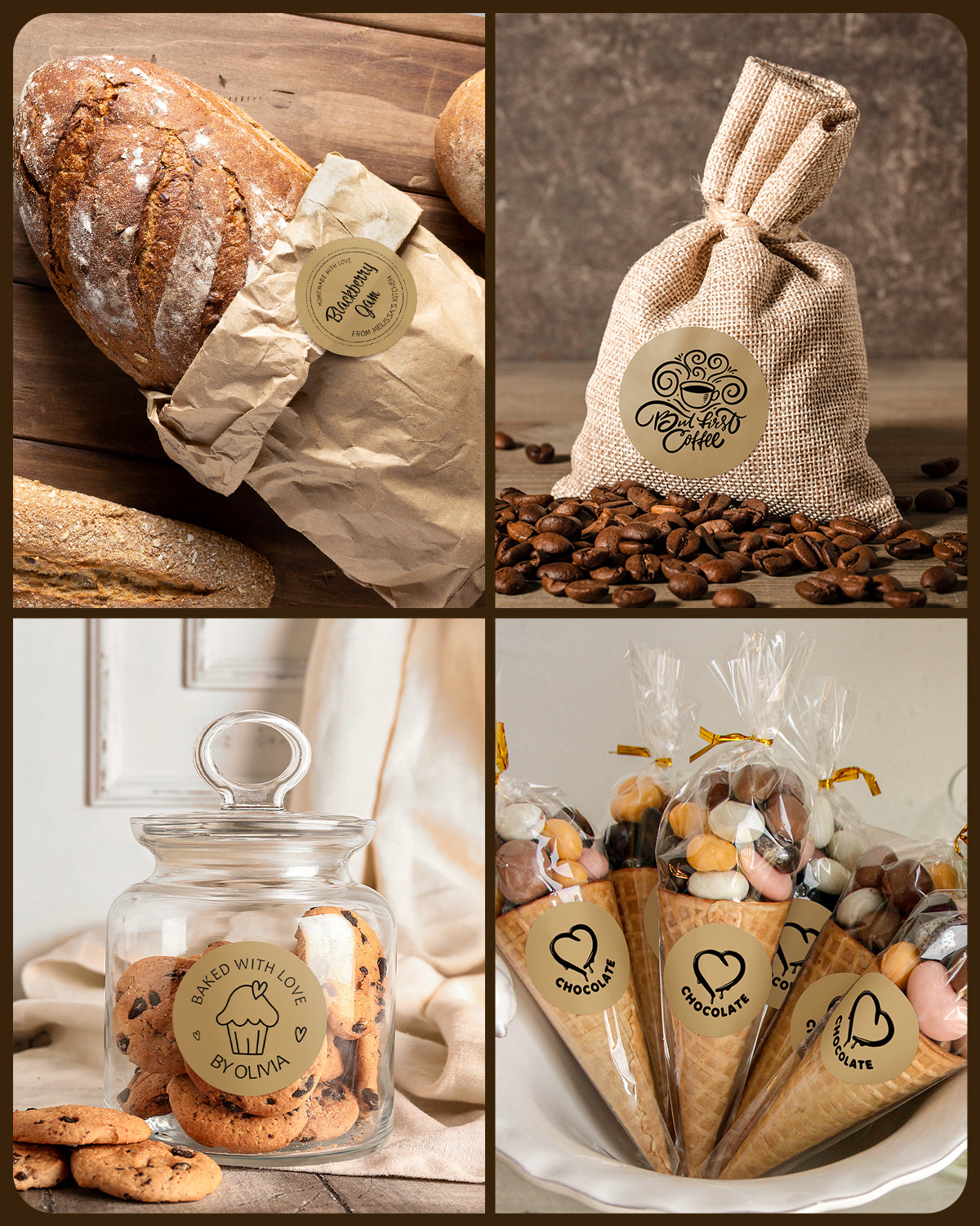 MUNBYN 403B Bluetooth Kabellos Drucker & Kreis Aufkleber Etiketten Bäckerei Produkt Starter Set