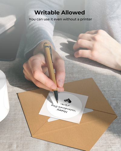 MUNBYN RealWriter 402B Bluetooth Drucker & Kreis Etiketten Kleidung Verpackung Branding Set