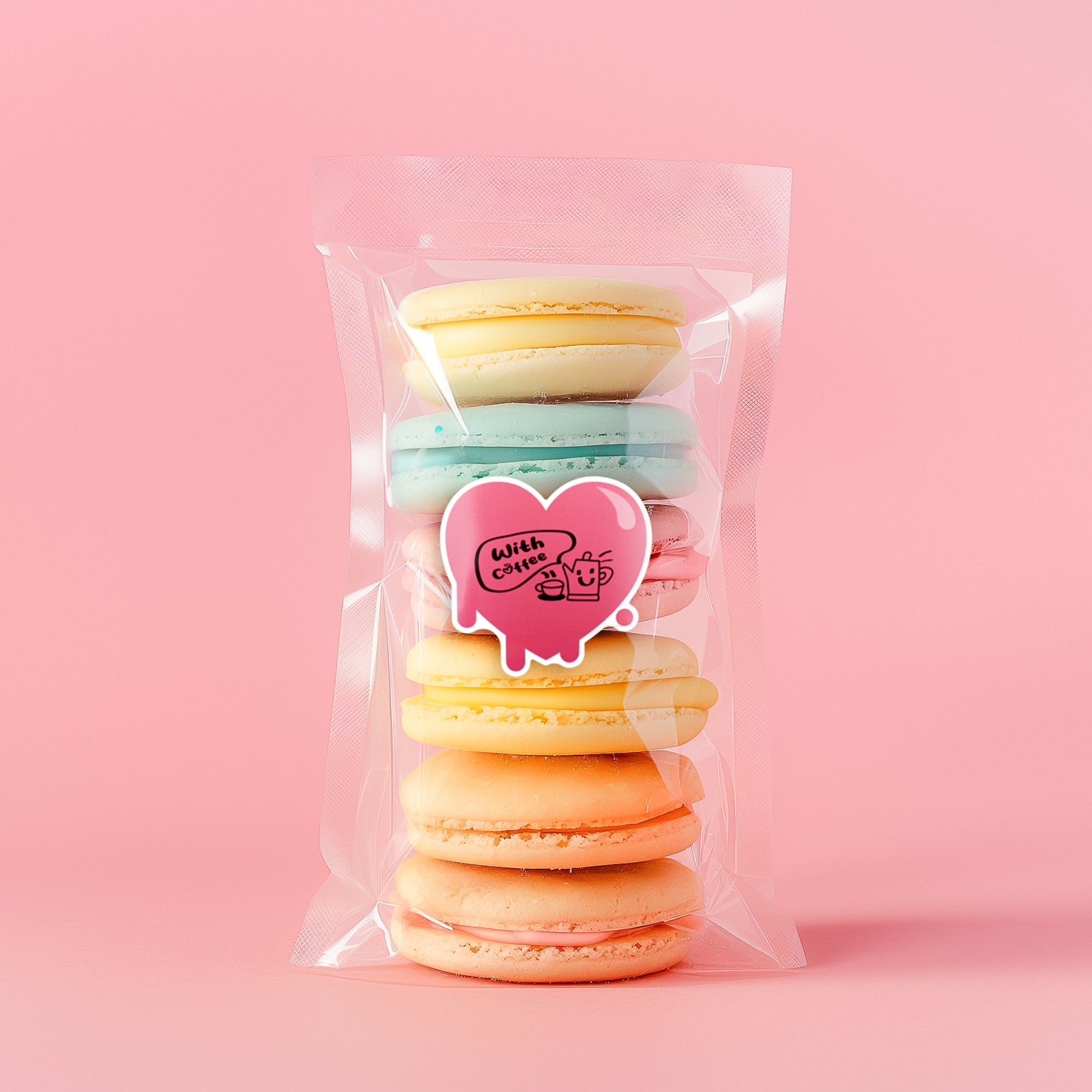 Ideal zum Verzieren von Verpackungen für Süßwaren wie Macarons und Dessertschachteln sind die fließenden herzförmigen Thermoetiketten von MUNBYN.