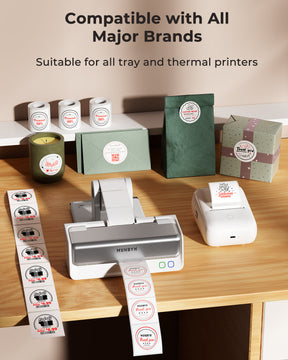 MUNBYN 50mmx50mm Runde Thermo-Etiketten, 2-Farben-Druck, 150/1 Rolle