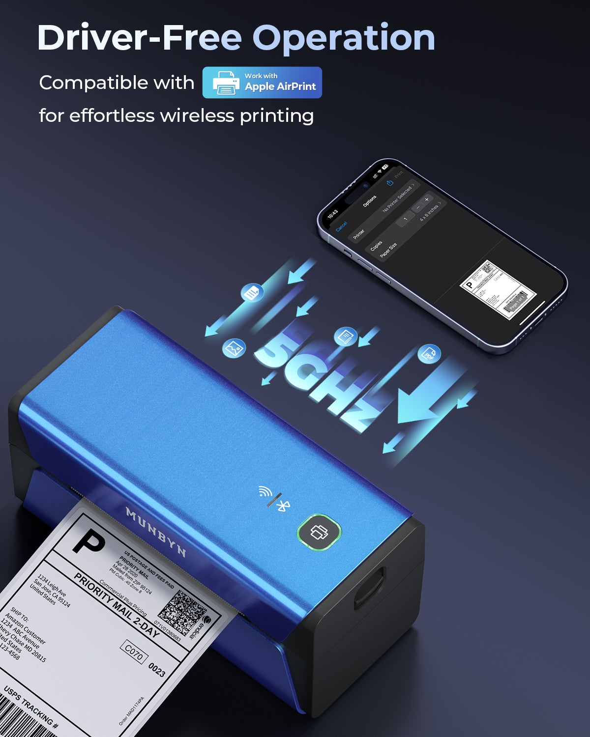 MUNBYN 401AP Airprint Etikettendrucker Thermodrucker Sets