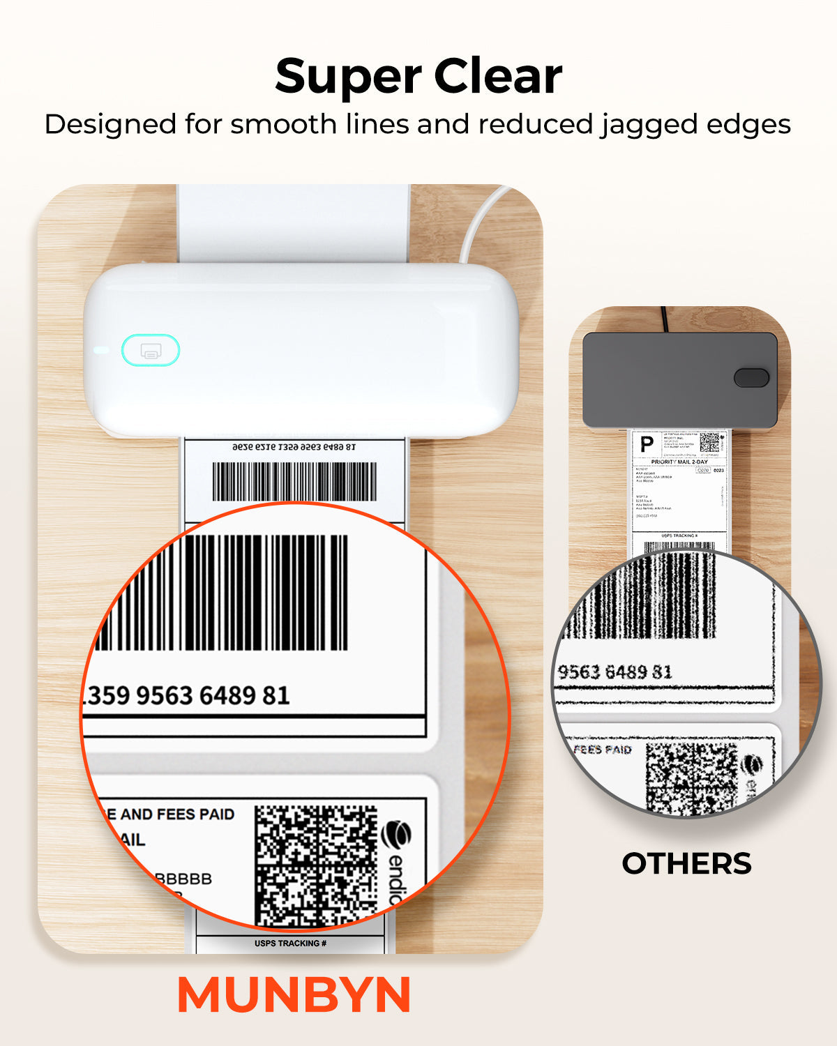 MUNBYN RealWriter 402B Bluetooth Thermal Label Printer & Morandi Labels TikTok Packaging & Branding Elegant Set