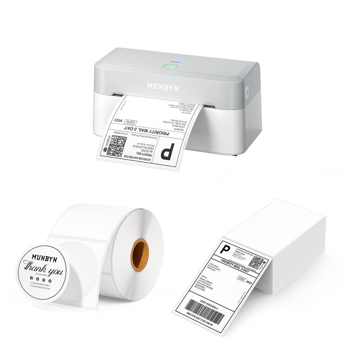 MUNBYN RW403B Bluetooth Thermodrucker Kit für Versand- und Produktetiketten