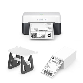 MUNBYN 403B Bluetooth Etikettendrucker, Labeldrucker Thermodrucker Set [Panda]
