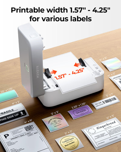 MUNBYN RealWriter 403B Bluetooth Thermal Label Printer & 2x2 Square Labels Candle Packaging Branding Set