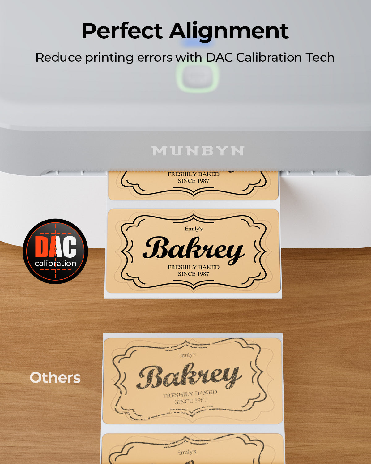 MUNBYN RealWriter 403B Bluetooth Printer & Round Labels Clothing Packaging Starter Set
