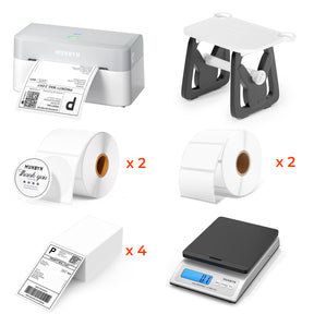 MUNBYN 403B Bluetooth Etikettendrucker, Labeldrucker Thermodrucker Set