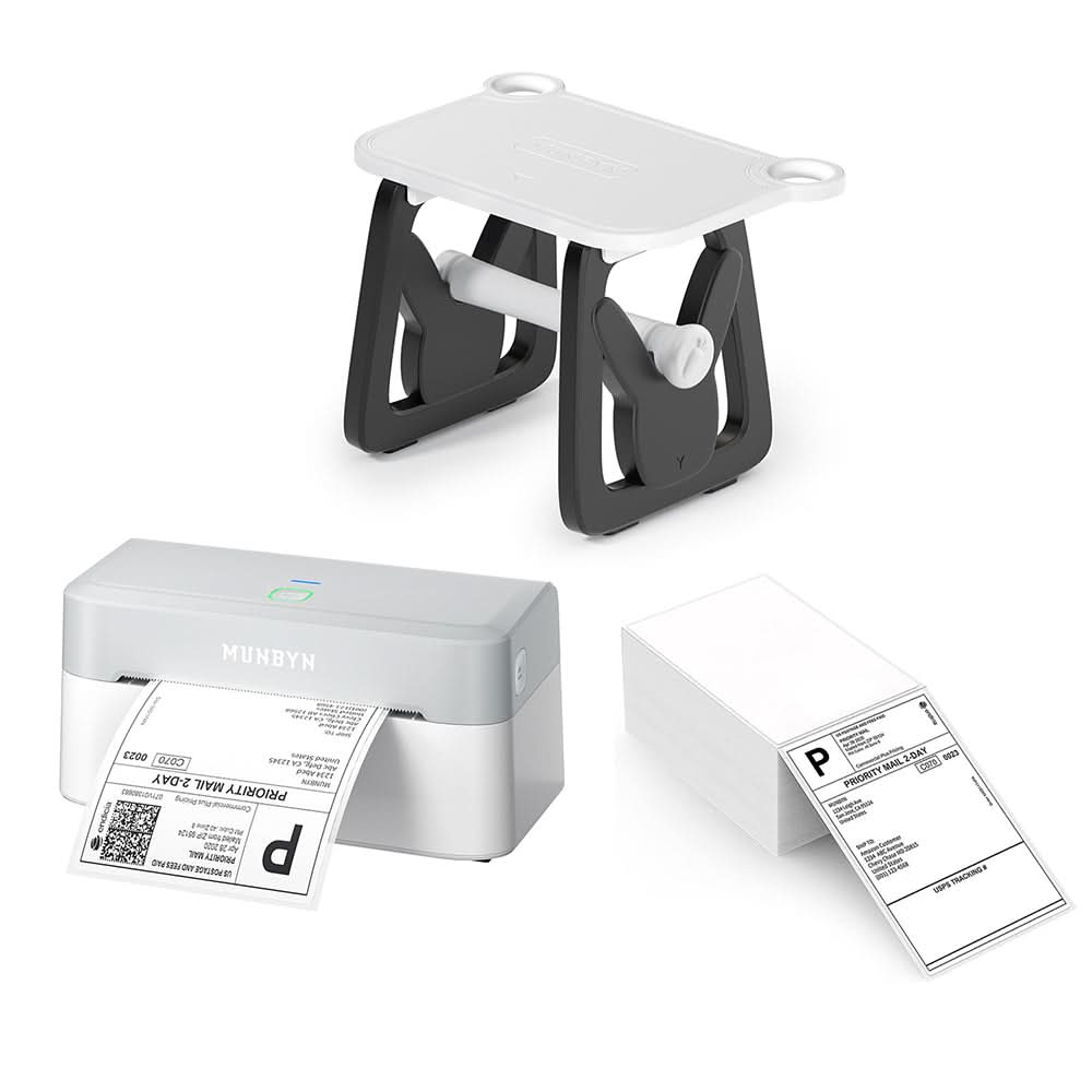 MUNBYN 403B Bluetooth Etikettendrucker, Labeldrucker Thermodrucker Set