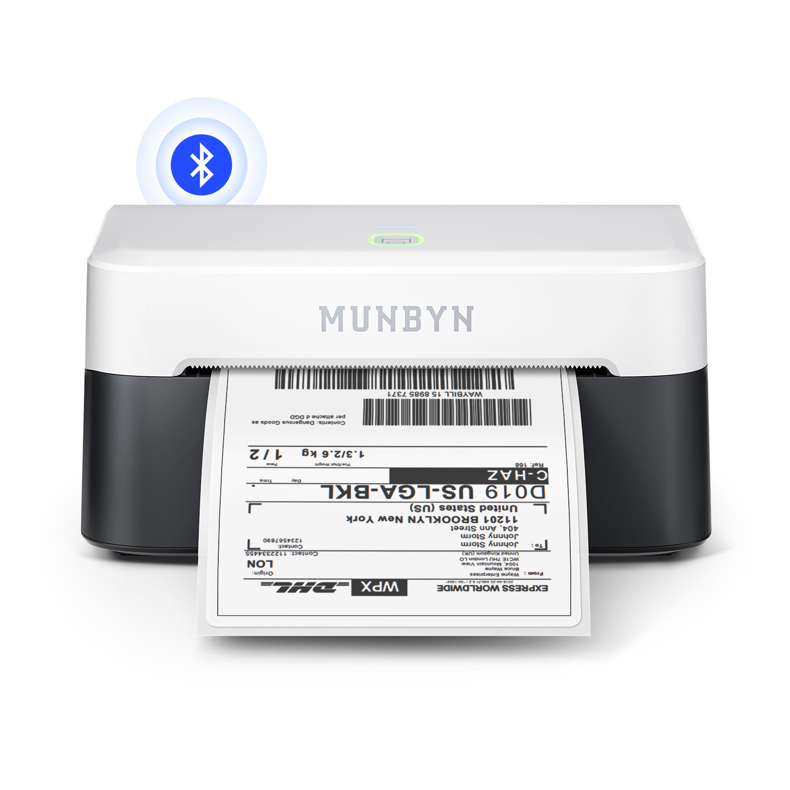 MUNBYN 403B Bluetooth Etikettendrucker, Labeldrucker Thermodrucker【Panda-Farbe】