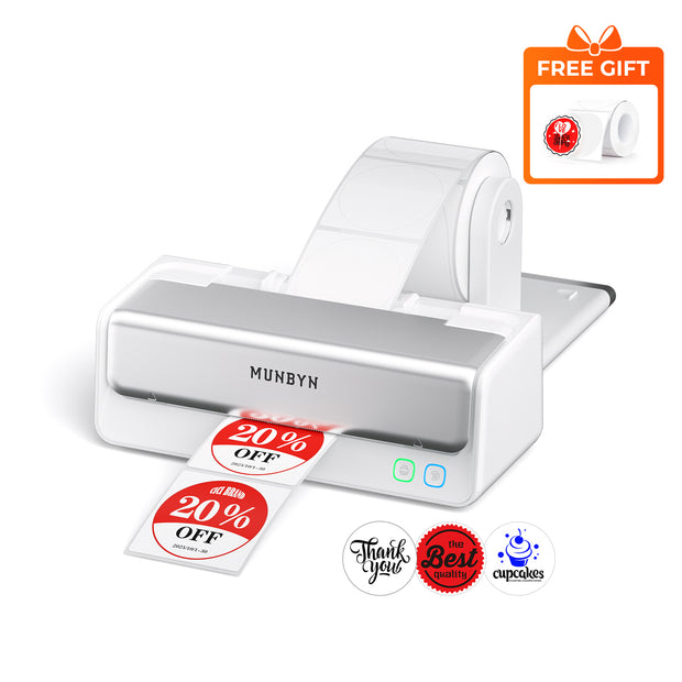 MUNBYN RW405B zweifarbiger Bluetooth Thermodrucker mit Etikettenhalter