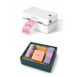 MUNBYN RealWriter 130B Bluetooth Drucker & Rechteck Rosa Etiketten Beauty Verpackung Basis Set