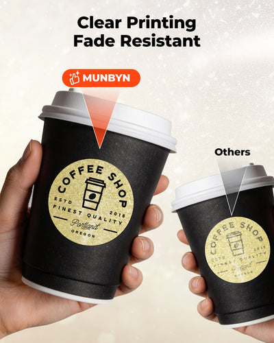 MUNBYN Étiquettes thermiques scintillantes 2" pour autocollants de branding