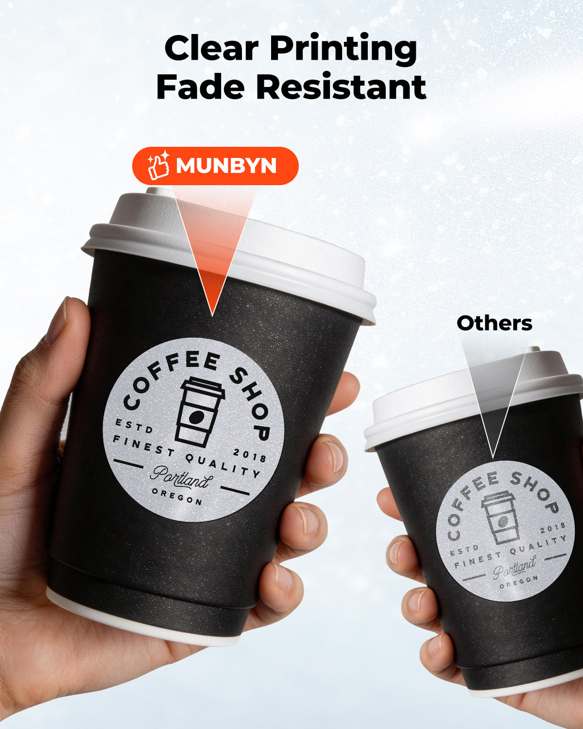 MUNBYN Étiquettes thermiques scintillantes 2" pour autocollants de branding