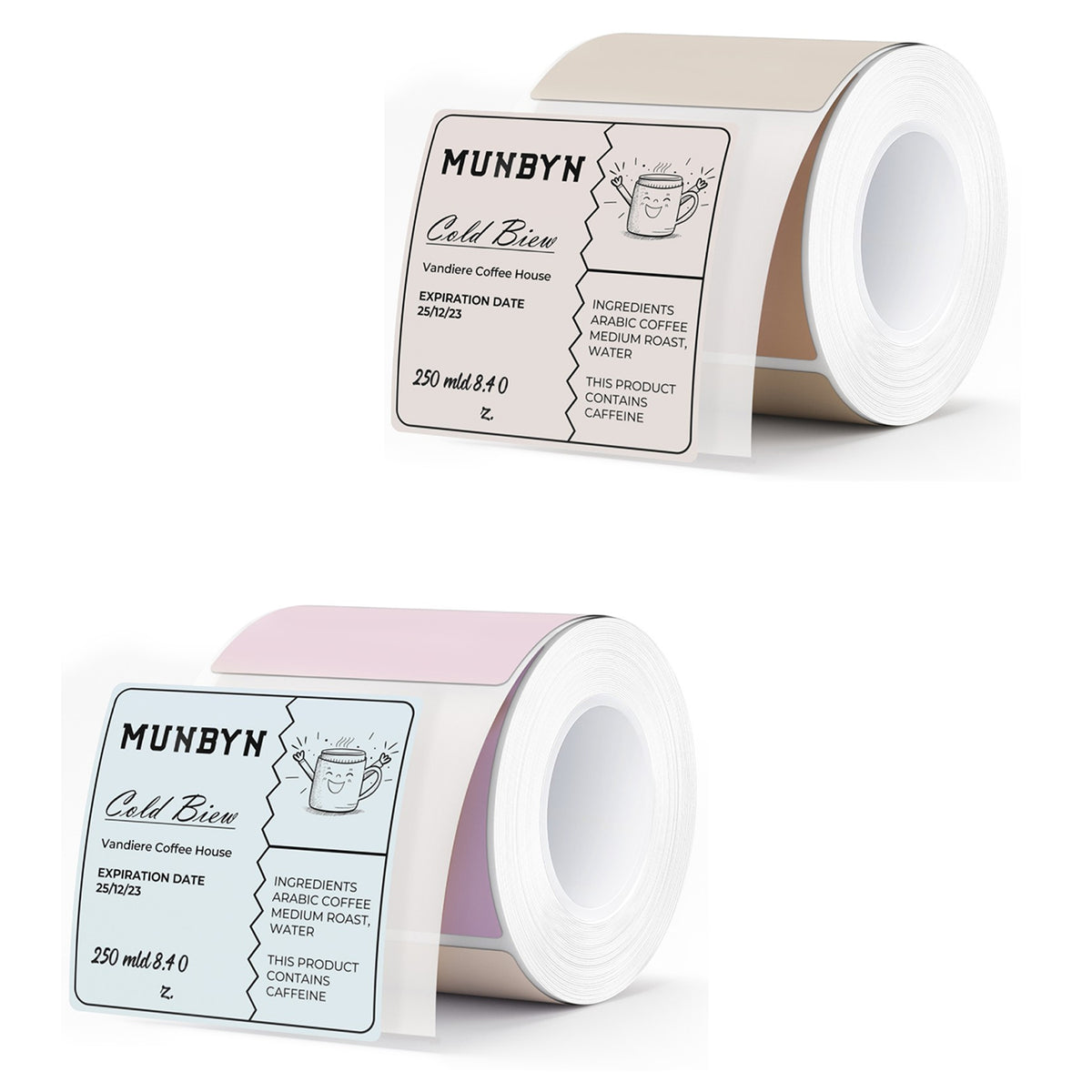 MUNBYN 2" Square Morandi Labels in 5 Colors for Candles and Baked Goods