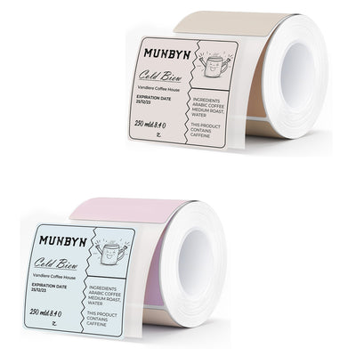 MUNBYN 2" Square Morandi Labels in 5 Colors for Candles and Baked Goods