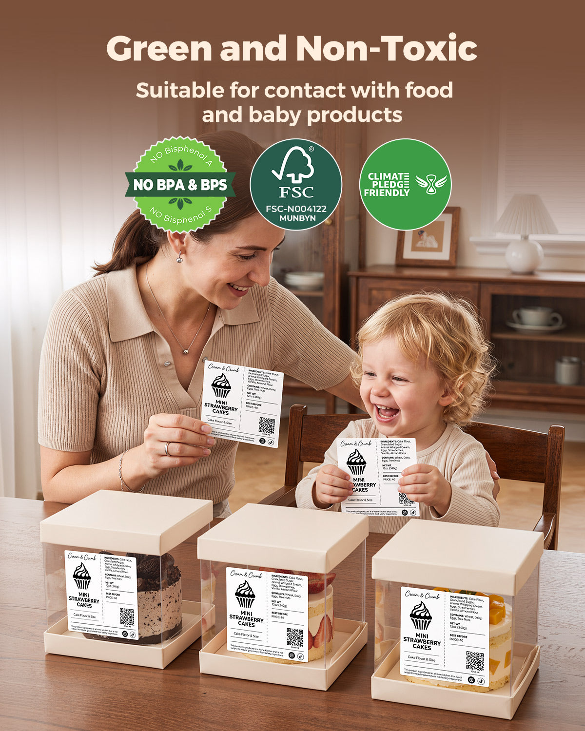 MUNBYN 4" x 4" Universal Thermo-etiketten für kleine Unternehmen und Bäckereien