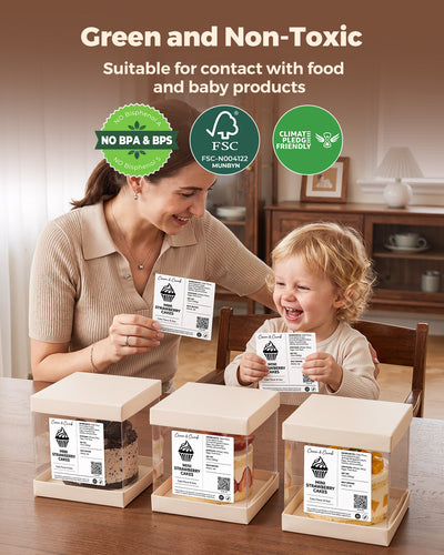 MUNBYN 4" x 4" Universal Thermo-etiketten für kleine Unternehmen und Bäckereien
