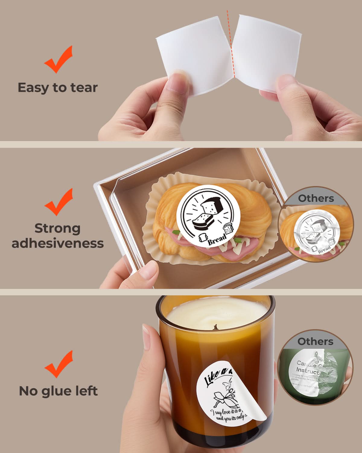 MUNBYN 50mmx50mm Runde Thermo-Etiketten, 150/1 Rolle Weiß