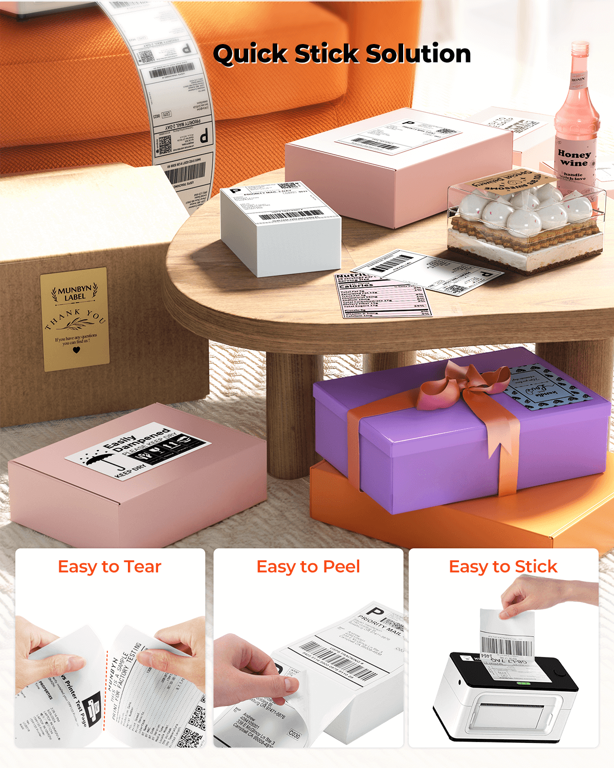 MUNBYN Premium Business Label Kit for Versatile Packaging