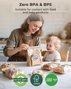 MUNBYN 50mmx50mm Runde Thermo-Etiketten, 150/1 Rolle Weiß