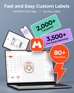 MUNBYN 403B Bluetooth Etikettendrucker, Labeldrucker Thermodrucker【Panda-Farbe】