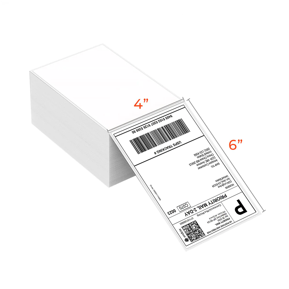 MUNBYN 4x6 Versandaufkleber Thermopapier - Weiß / Stapel