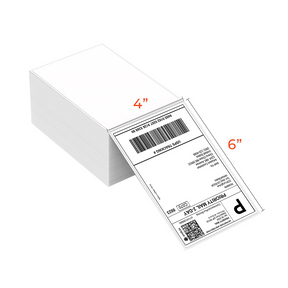 4 x 6 Zoll Versandaufkleber Thermopapier - Weiß (Aufgewertet)