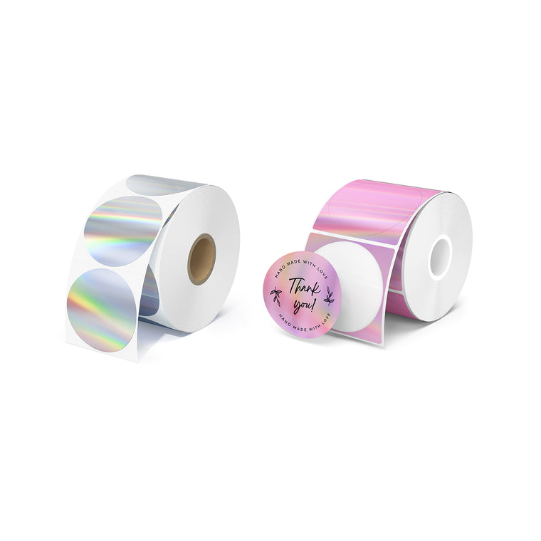 MUNBYN 2" holografische Thermoetiketten Kit für Produktverpackung