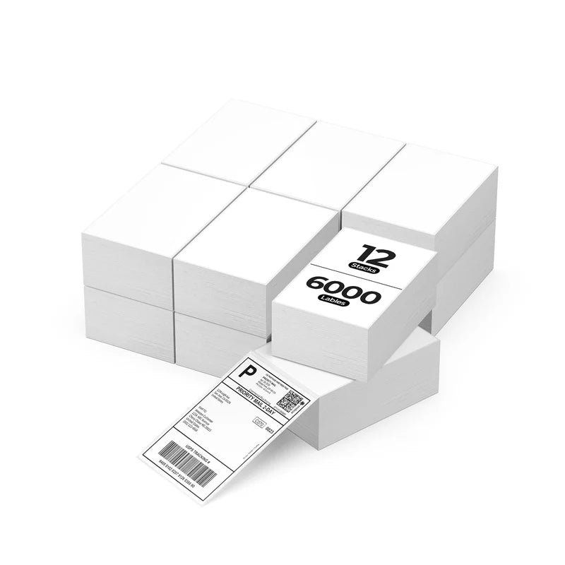 MUNBYN 4x6 Versandaufkleber Thermopapier - Weiß / Stapel