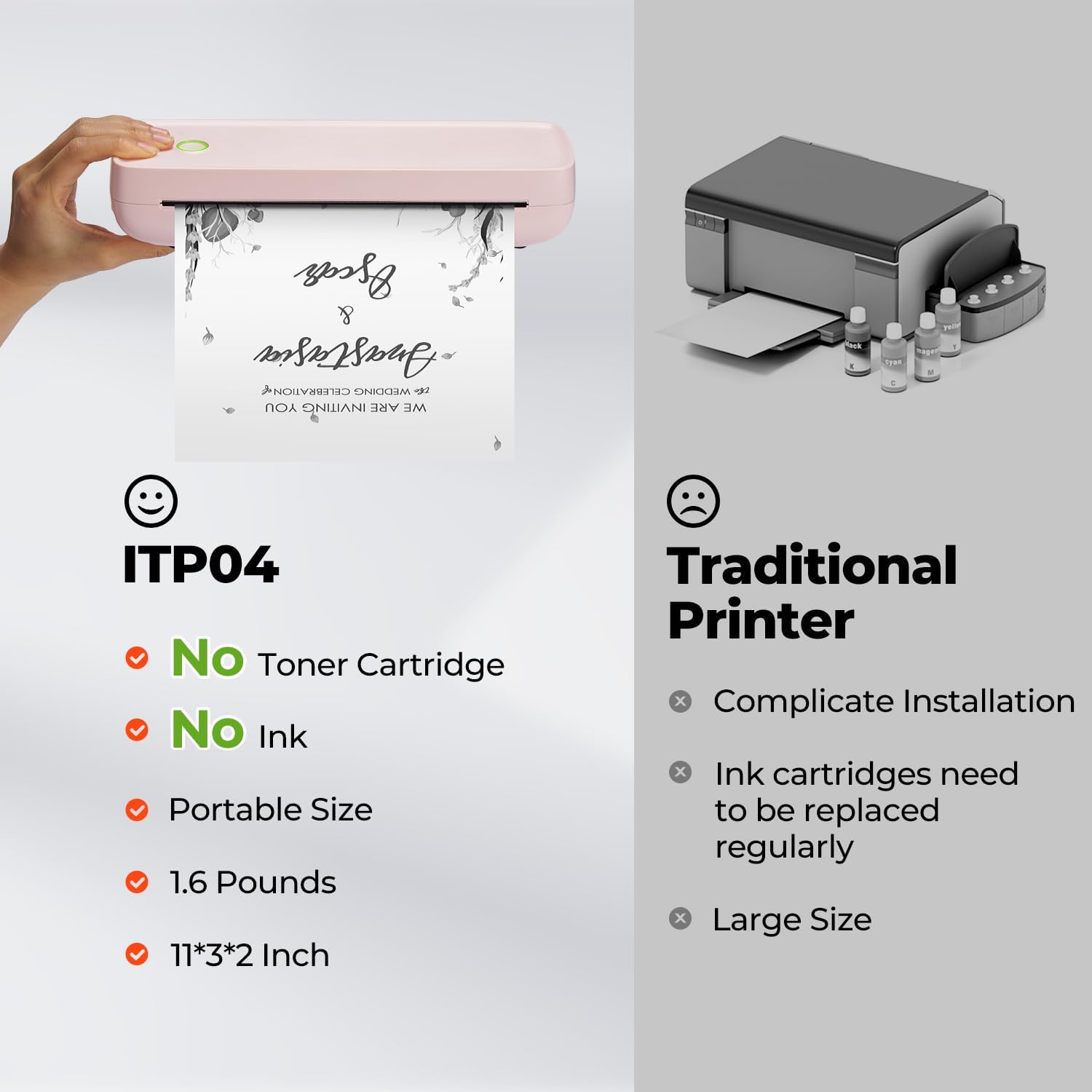 MUNBYN ITP04 Tragbarer Bluetooth A4 Thermodrucker